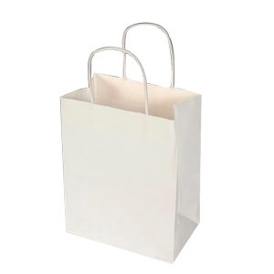White Plastic Twisted Handle Paper Bag