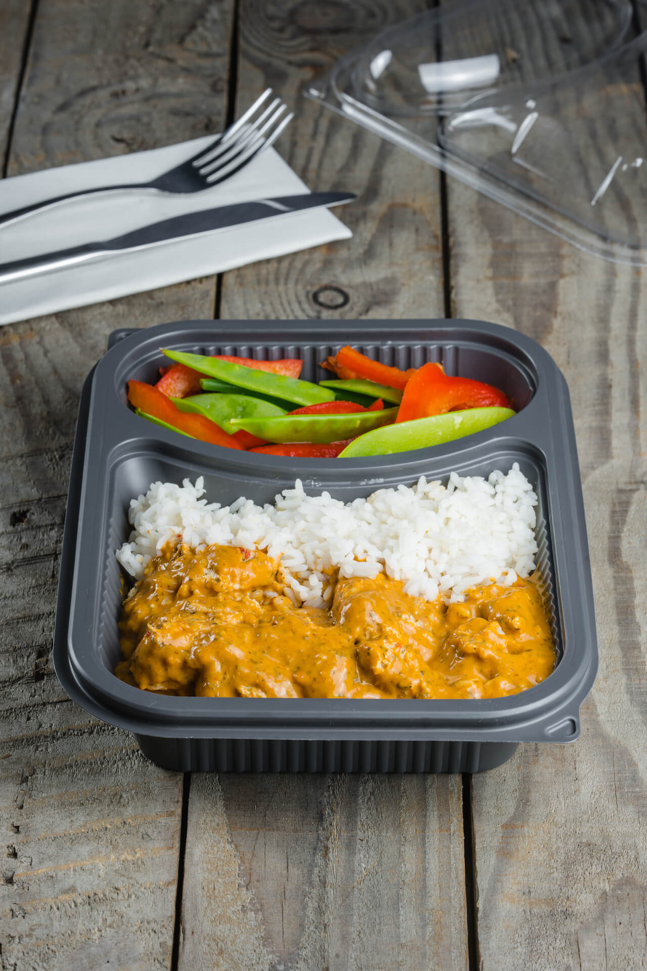 Hot Deli GREY Container 2 COMP1000cc (365)