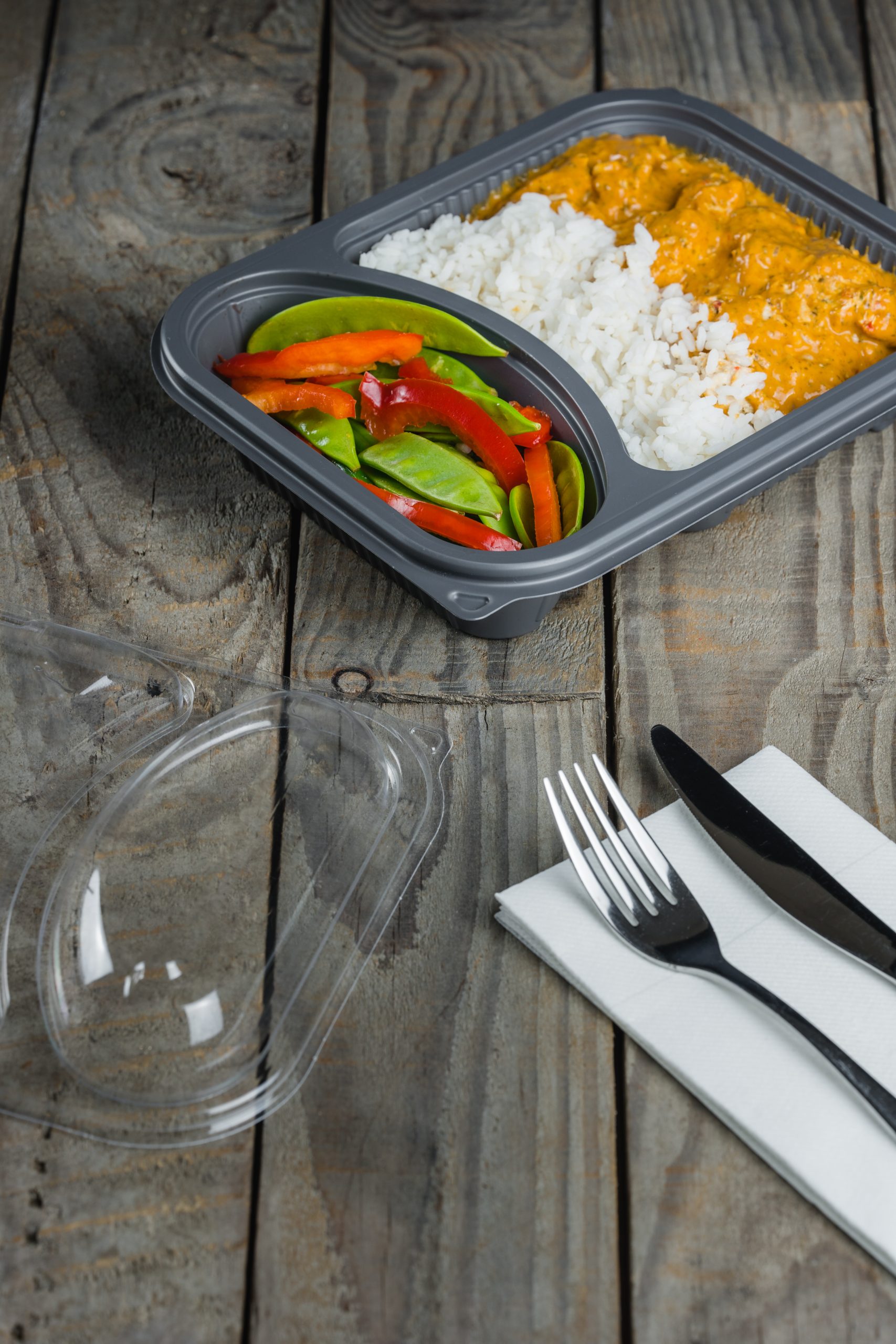 Hot Deli GREY Container 2 COMP-880cc (365)