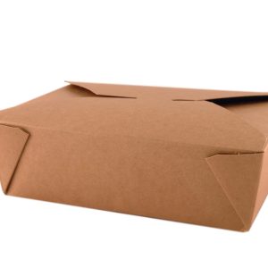 Closed red takeaway box