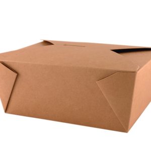 Closed red takeaway box