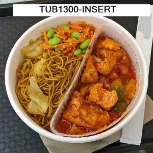 Cardboard Food Tubs with Plastic Holder Inside