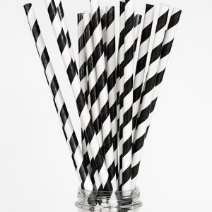 Black and White Paper Straws Compostable and Recyclable