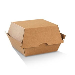Square cardboard takeaway food box for burgers