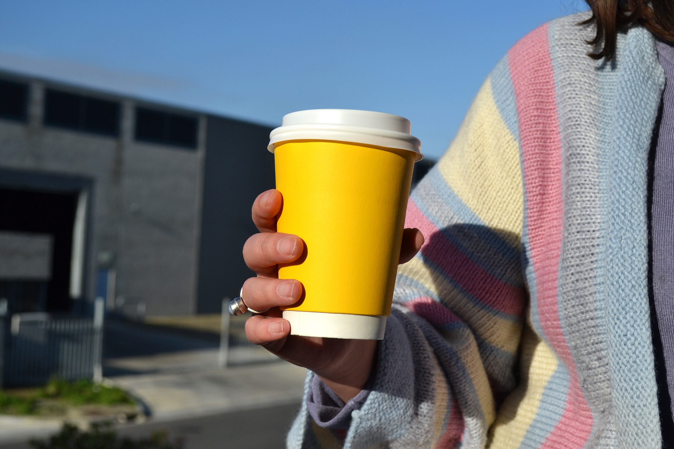 CHDC-DWYELLOW12- 12oz Eco YELLOW Double Walled Coffee Cup (500)