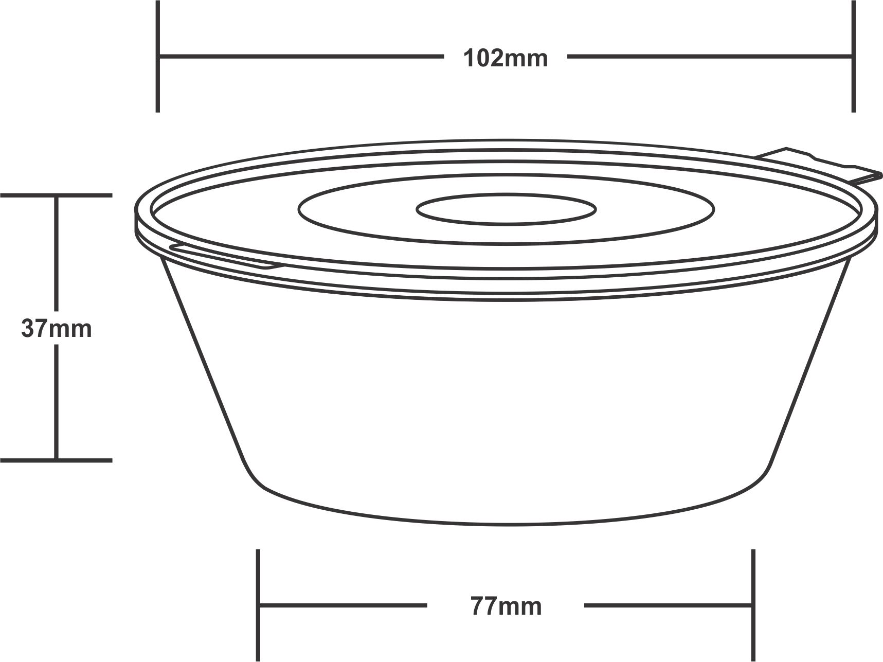 6oz Hinged Portion Pot (500)
