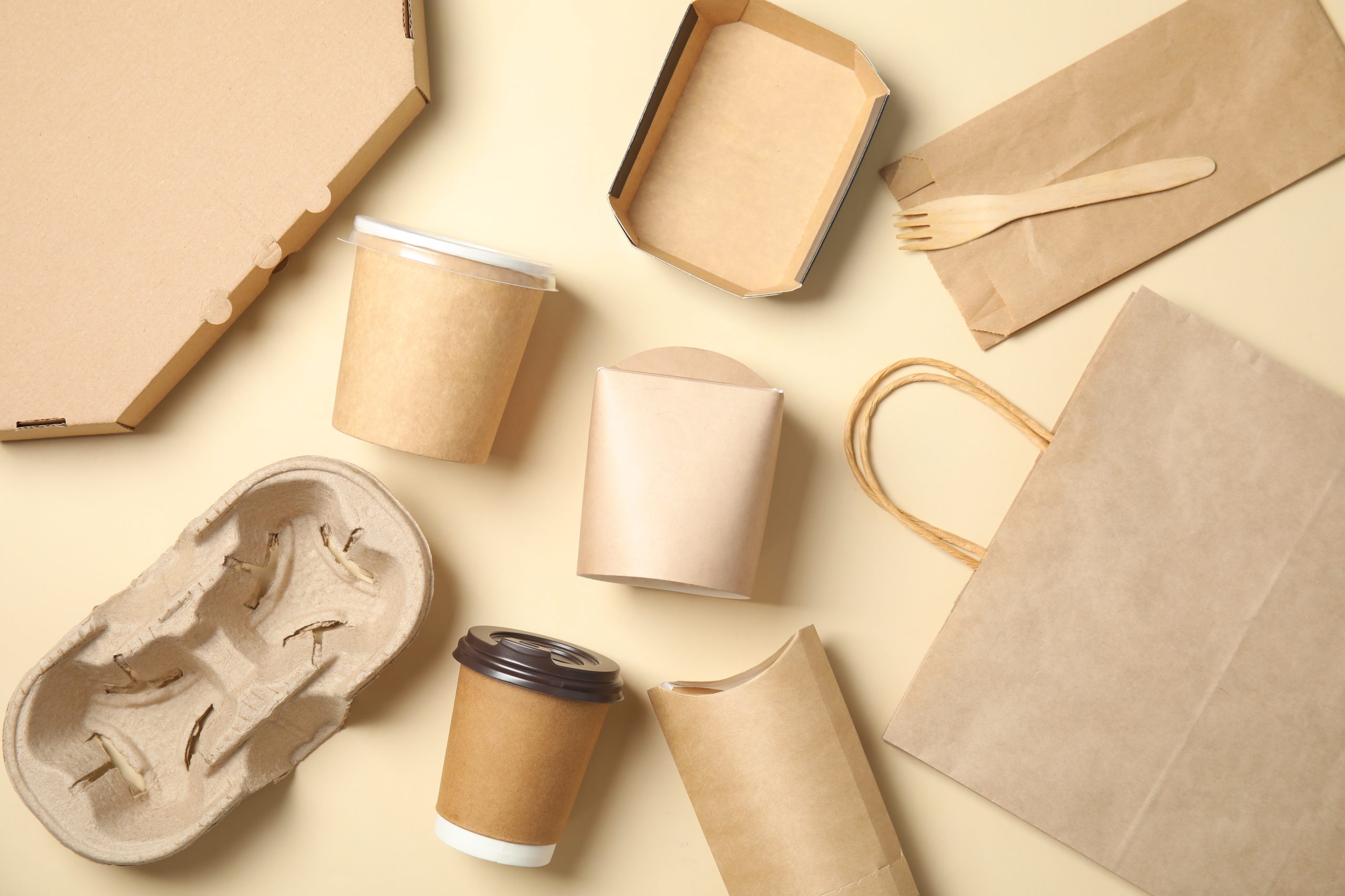 cardboard packaging and takeaway cups