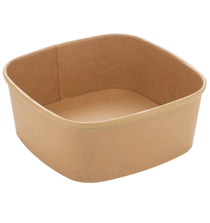 TUB1000SQ-BRN Square Brown  Paper Tub 1000cc(150)