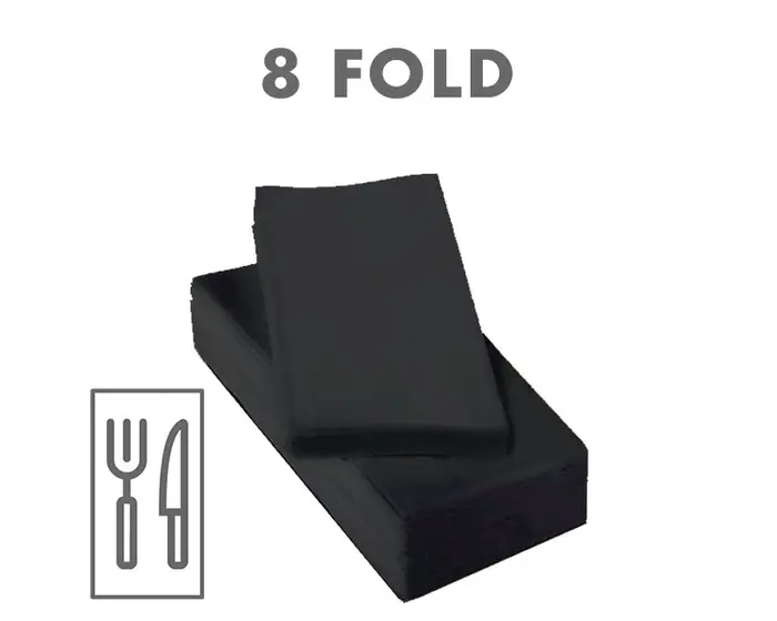 NAPBLK40-8F-BLACK Napkin – 2ply- 40x40cm 8 Fold per 2000