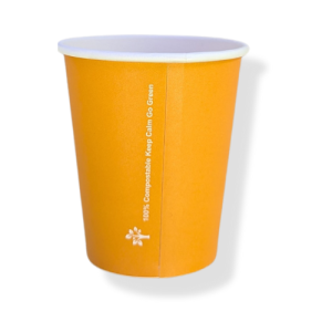 CHDC-SWORANGE8- Orange 8oz SINGLE Wall Paper Cups Compostable (1000)
