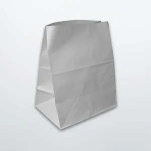 PBB02WHT - Large Block Bottom WHITE Paper Grab Bags (100)