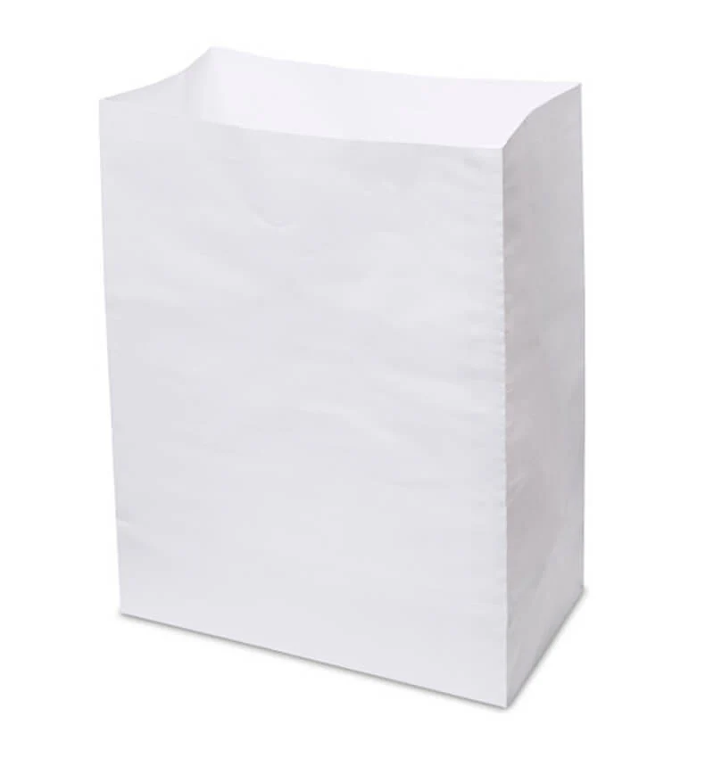 PBB02WHT – Large Block Bottom WHITE Paper Grab Bags (100)