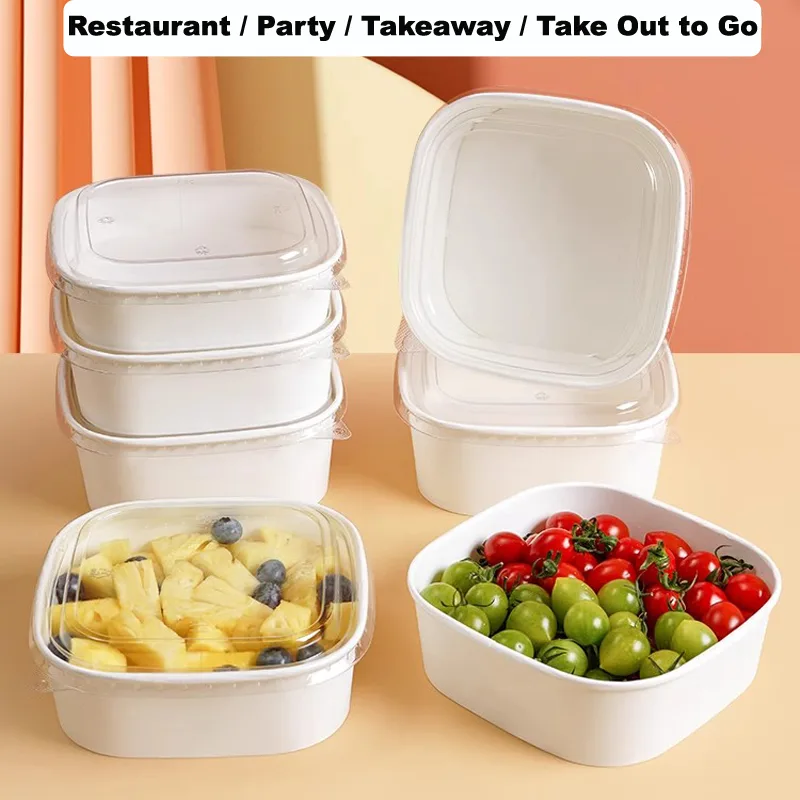 TUB500SQ-WHT Square White Paper Tub 500cc(300)