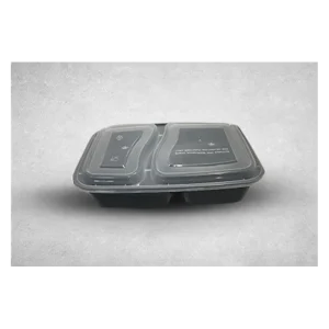MC-REC 2COMP Black Microwavable Rectangular base/lids 1000cc (150)