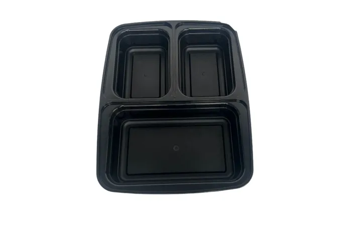 MC-REC 3COMP Black Microwavable Rectangular base/lids 1000cc (150)