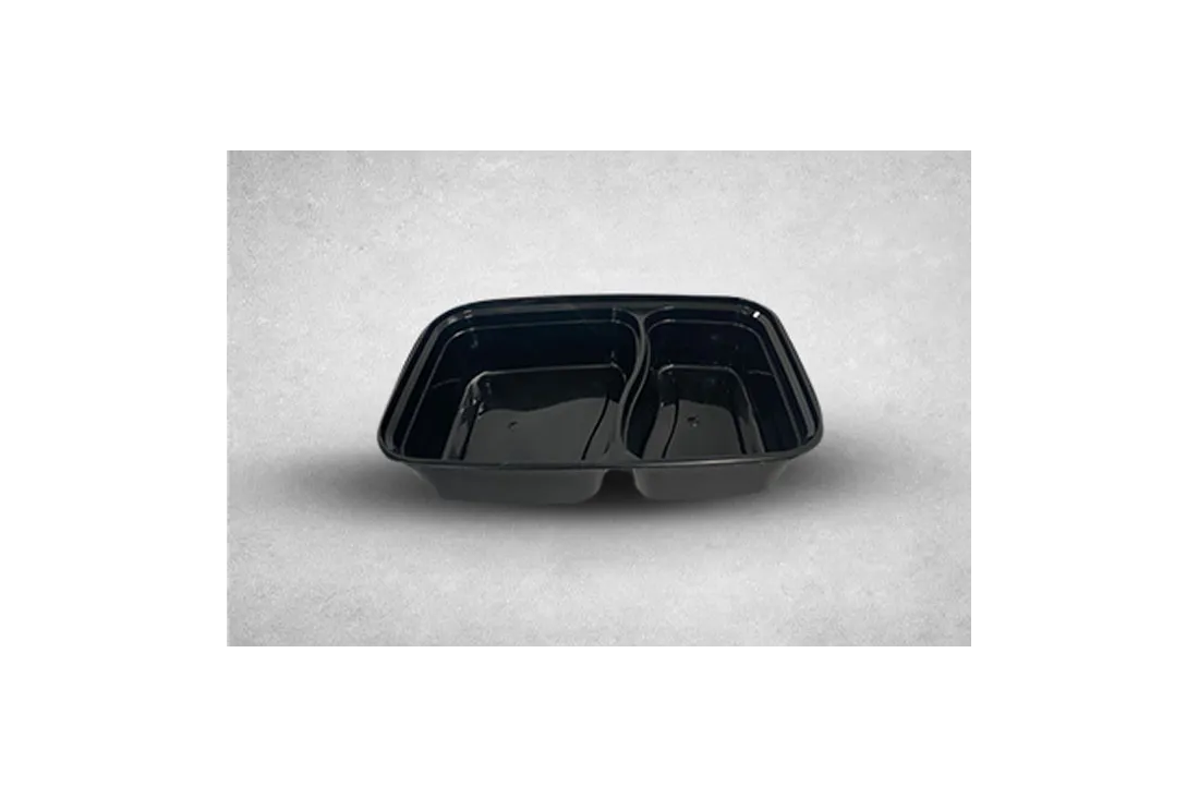 MC-REC 2COMP Black Microwavable Rectangular base/lids 1000cc (150)