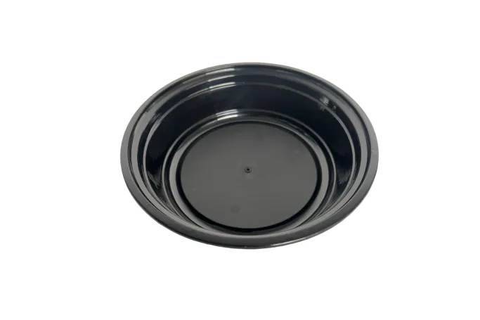 24oz Black Round MICROWAVABLE Tub/Lid 700ml(150)
