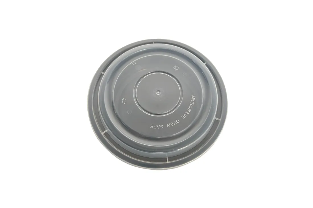 24oz Black Round MICROWAVABLE Tub/Lid 700ml(150)