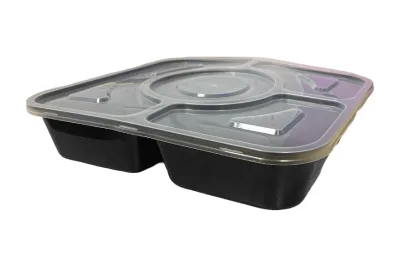 MC-REC4COMP Black Microwavable Rectangular base/lids 1000cc (120)